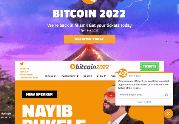 event registration example 2: Bitcoin 2022
