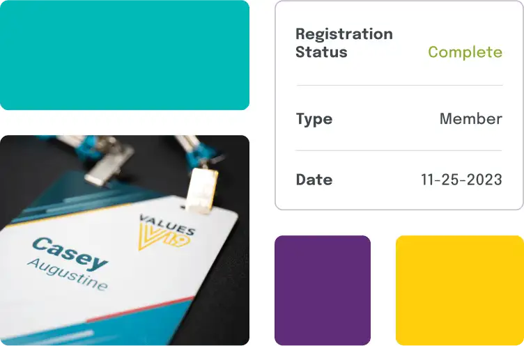 an attendee's conference badge