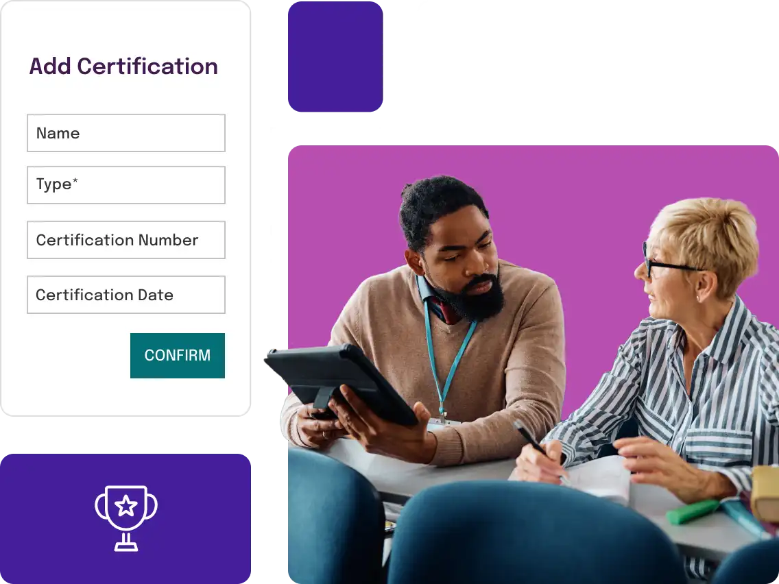 form to add a certification
