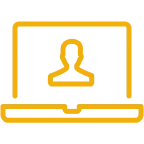 laptop with user icon