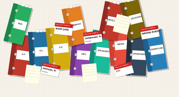 Numerous Colorful Binders