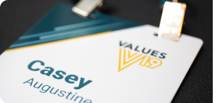 an attendee's conference badge